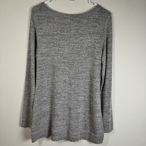 BANANA REPUBLIC Factory Women’s Grey KnitLongSleeve Top Size M Soft Pullover Zip - Picture 2 of 9